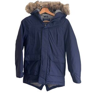 Eddie Bauer Kids Gorpcore Outdoor Winter Parka Size S 7/8 Navy Hooded Down Coat